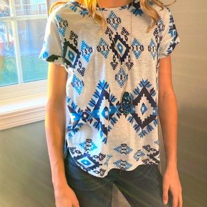 Blue Aztec Print Shirt from Charming Charlie